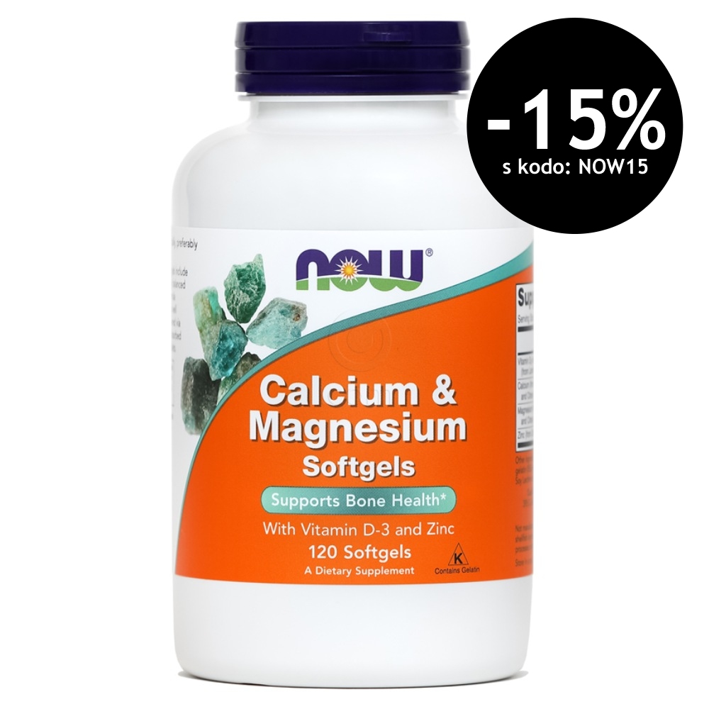 NOW Kalcij & Magnezij, mehke kapsule (120 kapsul)